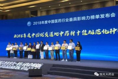 內(nèi)蒙古恒光大藥業(yè)股份有限公司在2018年度中國(guó)醫(yī)藥行業(yè)最具影...